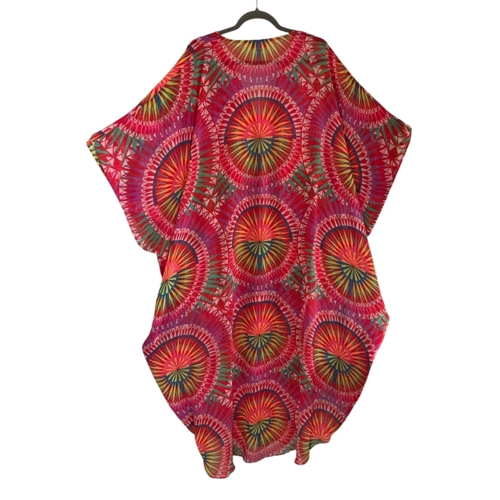 Mara Hoffman Beach Party Kaftan Swim Cover Maxi Dress Sheer Flowy - Picture 3 of 11